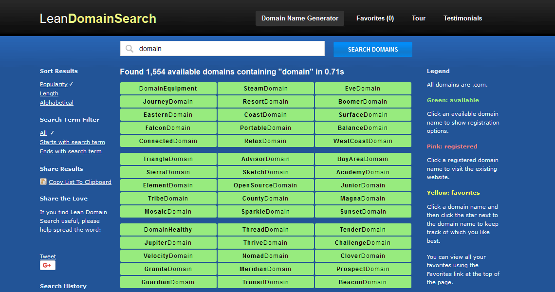 Lean Domain Search